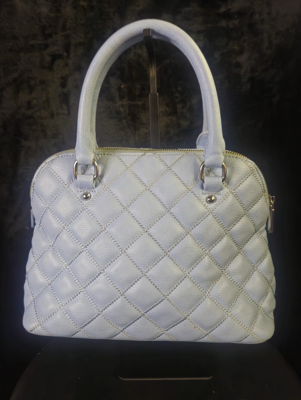 Charming Charlie Light Blue Dome Satchel Bag